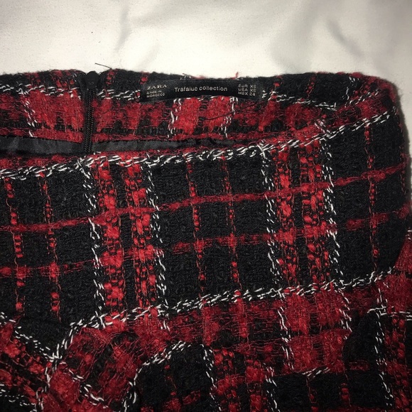 Zara Red Plaid Mini Skirt - Picture 4 of 4
